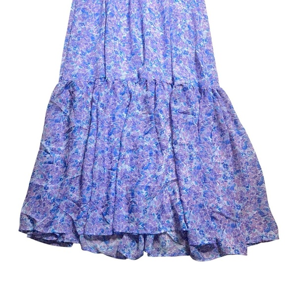 For Love & Lemons Purple Floral Mindy Maxi Dress Womens US S - Picture 7 of 8